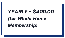 Text reads: "YEARLY – $400.00 (for Whole Home Maintenance Plan Membership)" in bold black font on a white background with a blue border.